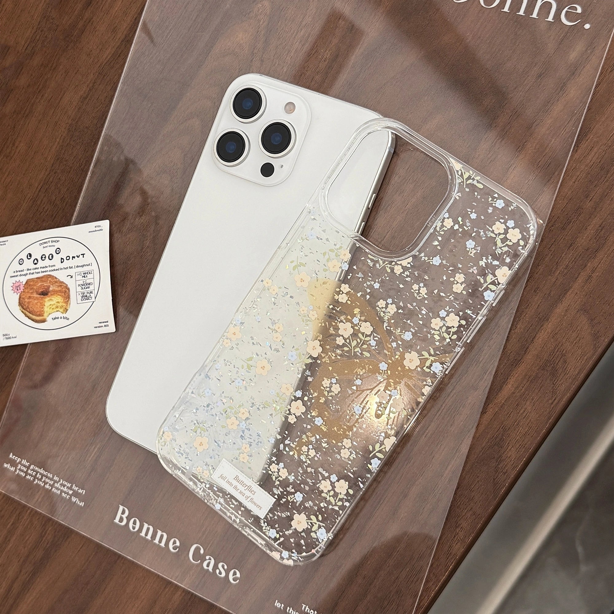 Yellow Butterflies & Blue Florals - iPhone Case